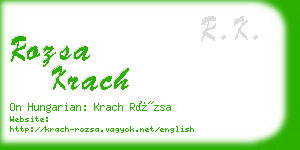 rozsa krach business card